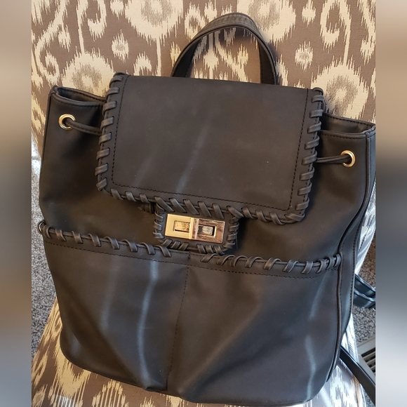 Matte Black JustFab Backpack - Picture 2 of 12